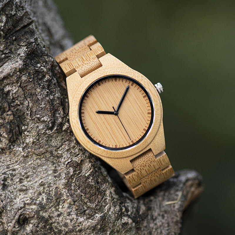 Bambus Uhr Herren Quarzuhr Vollständig Handgefertigtes Bambusarmband Designer als Bestes Geschenk für Herren – G27