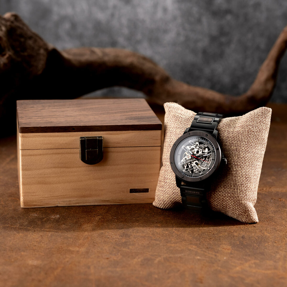 Skelett Uhren Automatikmechanisch Louro Preto Schwarz – X