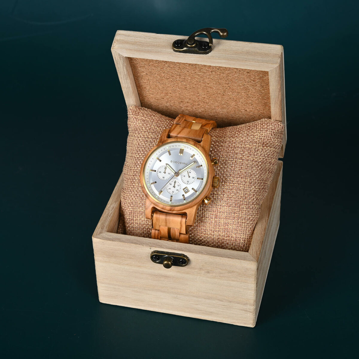 Die klassische Kollektion – Handgefertigt aus Olivenholz, Weiß, 44 mm, limitierte Edition – Superheld